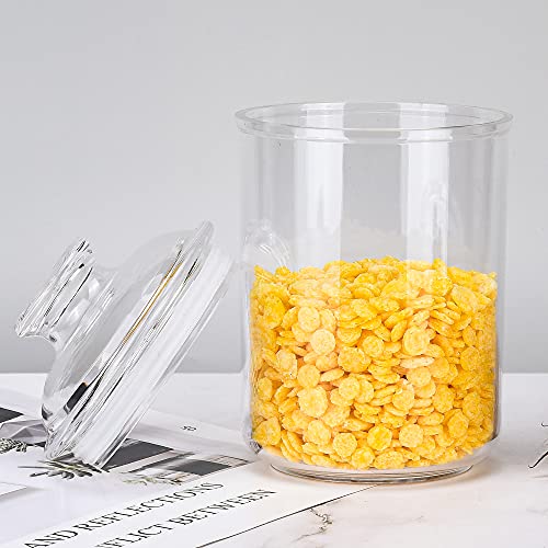 24oz Acrylic Storage Jar, Airtight Lid with Silicone Sealing Ring, Ideal Canister Container for Sugar, Tea, Spices, Herbs, Shells, Bath Salt, Christmas Decorative Apothecary Jars - size: Standard 701 ml