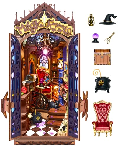 Rolife Book Nook Kit Wizard House Snap-Fit 3D Wooden Puzzles for Adults - color: Magic Wizard