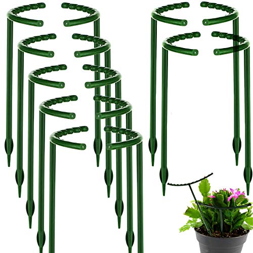 14Pcs Plant Support Stake Half Round Plant Support Ring Garden Flower Support for Tomato, Hydrangea, Indoor Plants, 6.3" Wide X 10.3" High - size: 6.3" x 10.3" / (16 x 26.2)cm & 14 Pcs