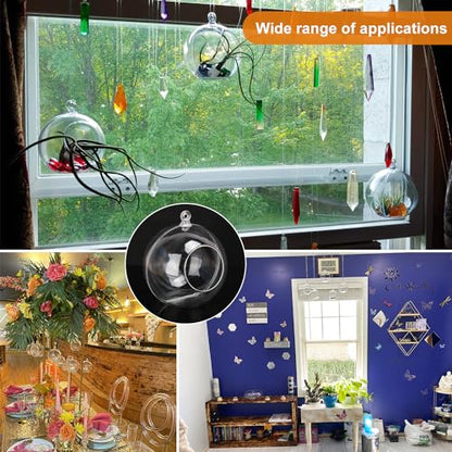 19 Pcs 4.72 Inch Hanging Tealight Candle Holder, Hanging Tealight Holder Globe for Wedding, Christmas, Party, Centerpiece Accessory and Home Decor by KUKLIPJIM. - size: 19 Pcs 4.72 Inch Tealight Candle Holder