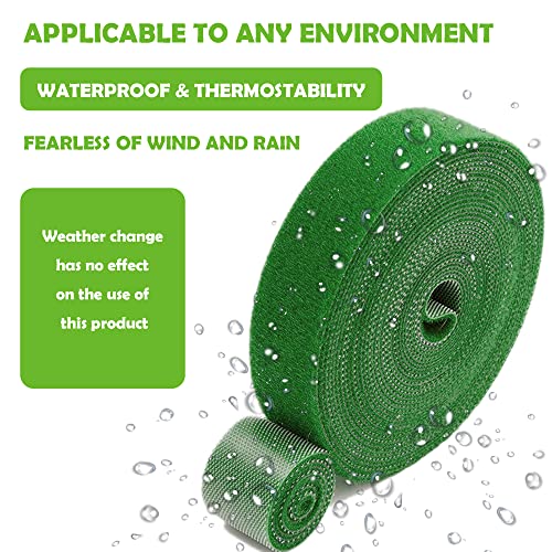 Green Garden Ties|Plant Ties for Climbing Plants 100 feet x1/2‘’in 3 Rolls|Plant Supports for Effective Growing Strong |Green-Recycled Plastic Garden Twine & Twist Ties for Tomato Stakes