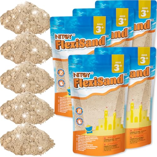 NiToy FlexiSand 11lbs Toy Sand Self-Sticking Non-Toxic Moldable, Original | Eco-Friendly Individually Packed for Easy Storage Never Dries Out Perfect to Grip Squeeze Knead and Shape - color: Original Color