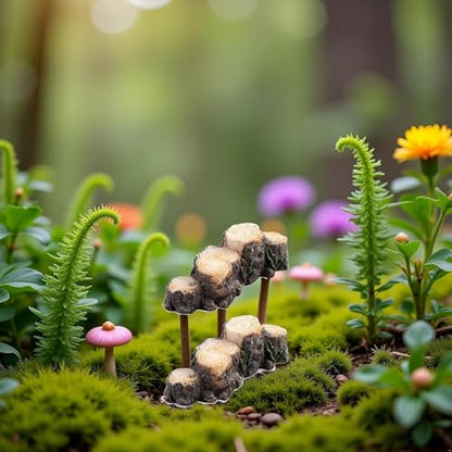 2Pcs Miniature Resin Stump Micro Landscape Fairy Garden Ornament Mini Doll House Outdoor Landscape Decor Outdoor Statues Garden Sculptures Outdoor Décor Miniature Landscape