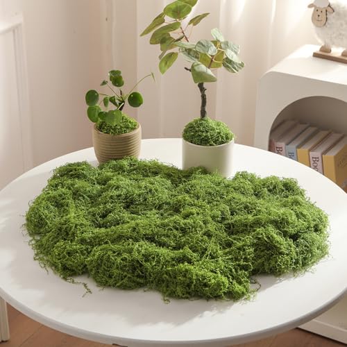 Light Green Artificial Moss (3.52 oz / 100g), Fake Simulated Moss for DIY Micro Landscape, Potted Plants, Fairy Garden Decor, Indoor Table Centerpieces, Wedding Party Decoration, Model Making - color: Light Green 3.52 Ounces