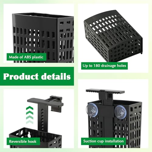 4 Pack Adjustable Aquarium Plant Holders, Hanging Hydroponic Baskets