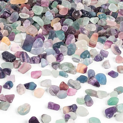 JOHOUSE Quartz Crystals, Crushed Chips Tumbled Polished Stones - color: Fluorite
