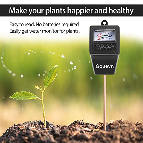Gouevn Soil Moisture Meter for Plants, Plant Water Meter Indoor Outdoor - color: black