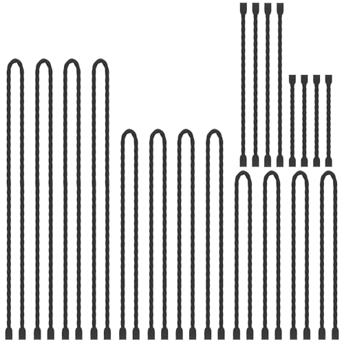 20pcs 3-24In Silicone Cable Ties Reusable Steel-Core Twist Ties Wire Straps - color: Black, size: 3-24 Inch