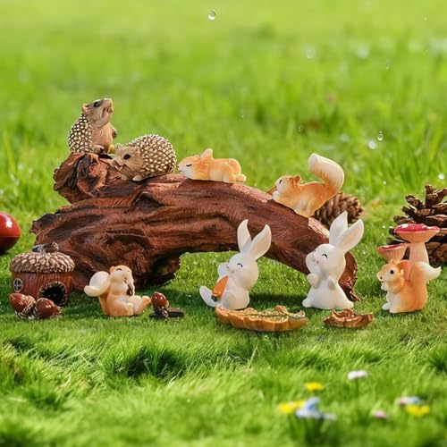 VerdantVibes Fairy Garden Accessories Kit – 16-Piece Miniature Woodland Decor with Pinecone House, Mushroom & Gift Box – Fairy Garden Figurines for Indoor Outdoor Fairy Garden Decorations