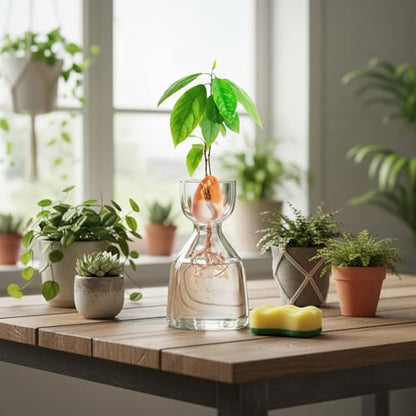 3 Pcs Acorn Vases Glass Avocado Vase Avocado Glass Vase for Growing, Hydroponics Terrariums Pot Deco Indoor Bulb Vasees Propagation Vases for Home Table Desk Indoor Decor Gardening Lover Gifts