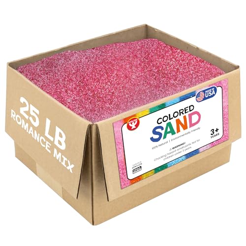 Hygloss Colored Sand – Romance Red, Pink & White Color Love Themed Craft Sand for Art, Valentine’s Day, Wedding, DIY Decor, Kids Party Crafts – 100% Natural & Environmentally Friendly (25 lb Bottle) - color: Romance Mix, size: 25-Pound