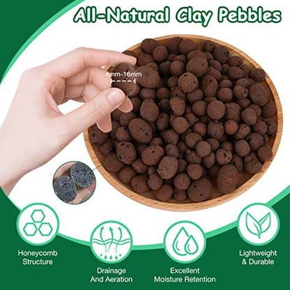 Jabrand All-in-One Plant Care Kit – LECA Clay Pebbles, Artificial Moss & Self-Watering Globes for Hydroponics, Orchids, Indoor & Outdoor Garden Plants