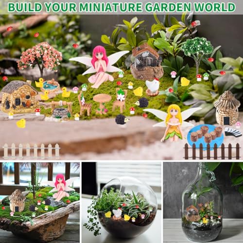 51 Pcs Fairy Garden Accessories Kit for DIY Outdoor Indoor Craft Decoration (52PCS Fairy Garden Accessories)