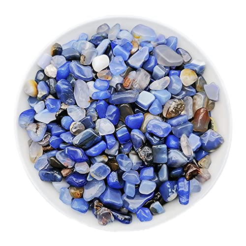 335g Assorted Blue Quartz Crystals Rocks Blue Crushed Crystal Quartz Tumbled Blue Rocks - color: Blue Agate