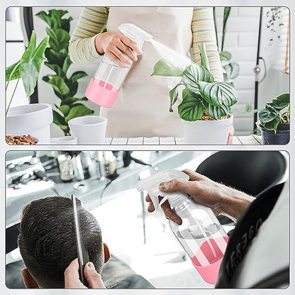 Glass Spray Bottles for Cleaning - 16 oz Spray Bottles with Silicone Sleeve - color: Pink