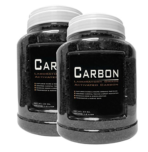 2 Pack - 24 Ounce (Total 48oz/3LBS) Premium Laboratory Grade Super Activated Carbon with Free Media Bag Inside Each Jar - AM Brand