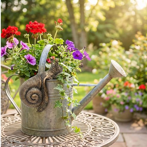 Yolev Snail Plant Decorations for Pots Resin Climbing Snail Figurine Flower Pot Hugger Hanging Snails Statue Planter Flower Pots Decorations for Lawn Yard Patio Garden Ornaments Decoration