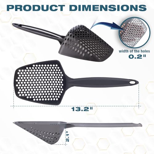 Set of 1 Cat Litter Scoop with Small Holes, Deep Sifting Shovel for Fine Litter, Reptile Terrarium Sand & Rabbit Pooper Lifter, Hanging Handle Poop Scooper (Gray, Set of 1) - color: Gray, size: Set of 1