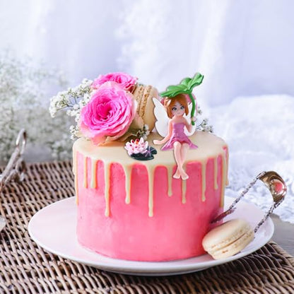 ONEST 7 Pieces Miniature Fairy Garden Accessories Small Fairy Figurines Fly Lotus Wing Figurines for Car Decor Fairy Garden Flower Pot Birthday Cake Topper
