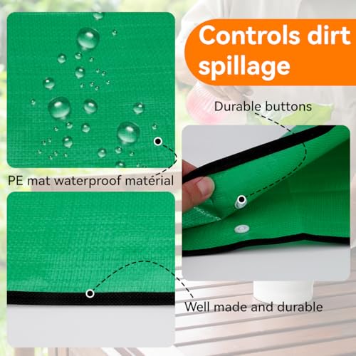 2 Pack-Repotting Mat for Indoor Plant Transplanting and Mess Control Thickened Waterproof Potting Tray Foldable Potting Mat Portable Gardening Mat Garden Gifts(26.8"x 26.8") Green - size: 2 Pack - 26.8 x 26.8 Inch, Green