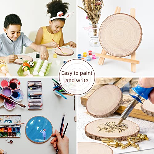 Maputune 8 Pcs 12-13 in Large Unfinished Wood Slices for Centerpieces, Natural Rustic Wooden Plate for DIY Craft, Round Wood Chips for Signage Painting Wedding Party Christmas Decor - size: 12-13 IN, 8pcs