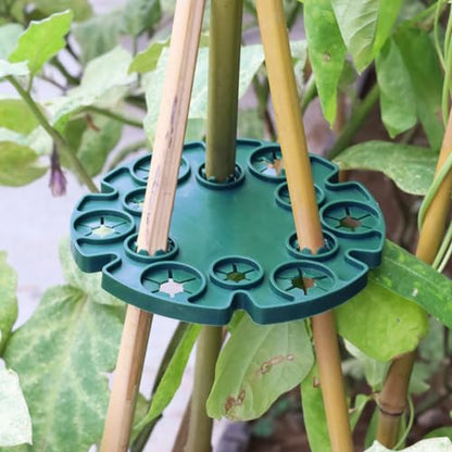 1 Piece Garden Plant Bracket Flower Column Climbing Plants Support Frame Sweet Pea Bean Vine Stake Connector Cane Rack Holder 13.5 * 0.8cm - color: Green 1pc