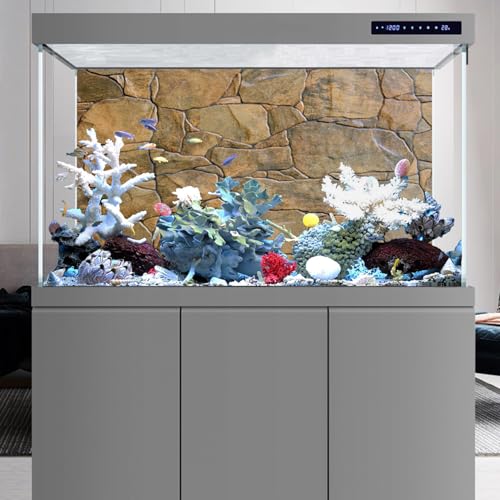 AWERT Stone Aquarium Background Rocky Fish Tank Background Rock Terrarium Background 24x16 inches Vinyl - size: 24x16in/60x40cm