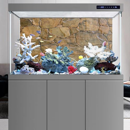 AWERT Stone Aquarium Backdrop Rock Wall Fish Tank Background 48x20 in Vinyl - size: 48x20in/120x50cm