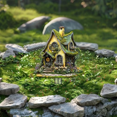 House Garden Stakes Decor Yard Acrylic - 2D Spring Garden Acrylic Sign Decoration, Yard Art, Gift for Nature Lovers, for Indoor & Outdoor Flower Pots, Yard, Mini Gardens & Lawn (5.9”x5.9”) Y33