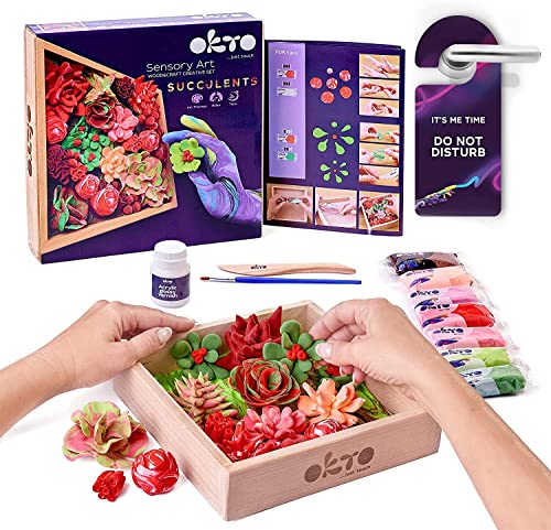 OKTO Art Kit Passion | Succulents Art Set 3D for Home Wall Decor | Craft Kits for Adults and Teen | Craft Box with Modeling Clay for Succulents Fun Stuff Hobbies Kits Succulent DIY Kits