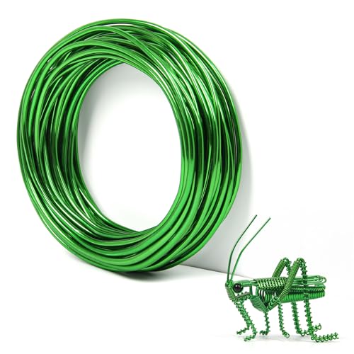 50 ft Green Aluminum Craft Wire, 12 Gauge 2mm Bendable Armature Wire - color: Green, size: 12 Gauge, 50 ft