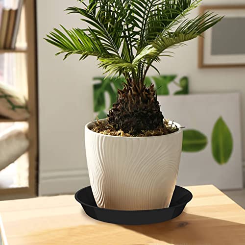 6 Pack Plant Saucer 12 14 16 18 20 22 Inch Plastic Plant Tray, Sturdy and Durable Flower Pot Container Accessories Plant Pot Saucers for Indoor and Outdoor (16 Inch, Black) - size: 16 Inch