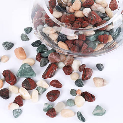 11lbs Natural River Rocks, Polished Pebbles for Plants Garden, 0.3-0.8 inch Decorative Countryside Stones, Ideal for Fish Tank, Vases, Home Decor and Garden Landscaping,Countryside - size: 11 Pounds, style: Countryside