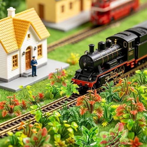 90 Pcs Miniature Plants Mini Fake Grass Shrubs Hobby Trains Accessories