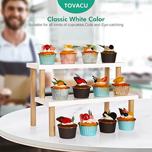 Small Plant Stand Shelf Indoor Desk, 2 Tiers Desktop Flower Stand | Window Sill Plant Shelf Ladder Tabletop Wood Display Stand for Mini Succulent Cupcake Spice Rack Countertop ( White, 14.2") - size: 2 Tiers