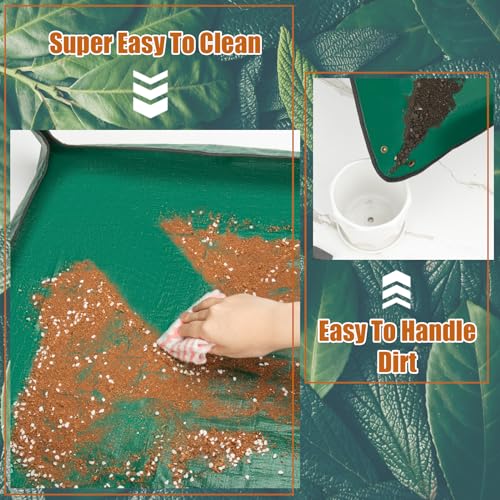 3pcs Susguo Repotting Mat for Indoor Plants, Mix Size Repotting Mats, Thickened Waterproof Plant Mat, Portable Folding Potting Mat, Gardening Mat for Orchid Pot, Planting Potting Soil Change Mat