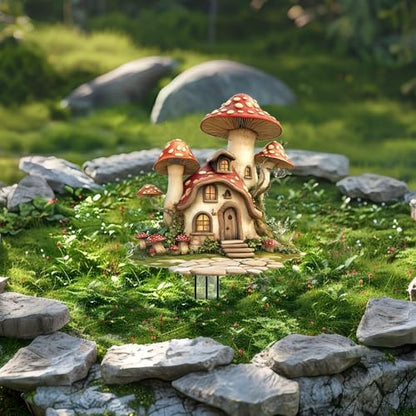 Mushrooms Garden Stakes Decor Yard Acrylic - 2D Spring Garden Acrylic Sign Decoration, Yard Art, Gift for Nature Lovers, for Indoor & Outdoor Flower Pots, Yard, Mini Gardens & Lawn (5.9”x5.9”) Y03