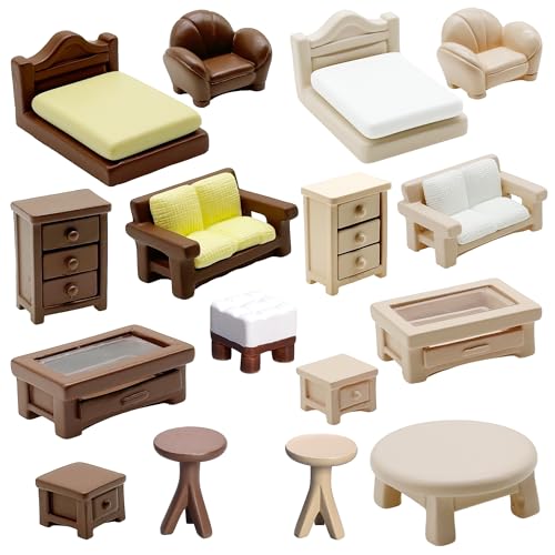 Cayway 16 PCS Fairy Garden Accessories Mini Chairs and Tables, Mini Furniture Accessories for Micro Landscape Decoration - color: Furniture