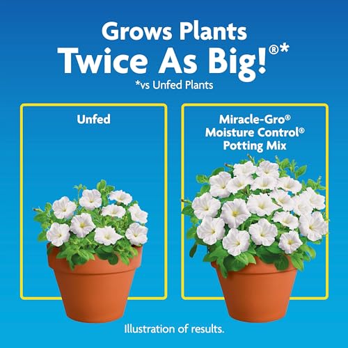 Miracle-Gro Moisture Control Potting Mix - Plant Soil For Container Plants, Protects against Over- and Under-Watering, 8 qt. (3-Pack) - size: 3-Pack, style: 8 qt.