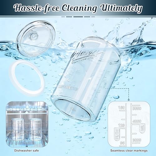 Glass Cookie Jars with Lids Airtight, 1.5 Gallon Glass Jar, 2 Pack | 5.7''Wide Mouth, Glass Lid, Scale Mark, Heavy Duty Glass Canisters for Kitchen Counter, Pantry, Sugar, Dog Treat - size: 1.5 Gallon
