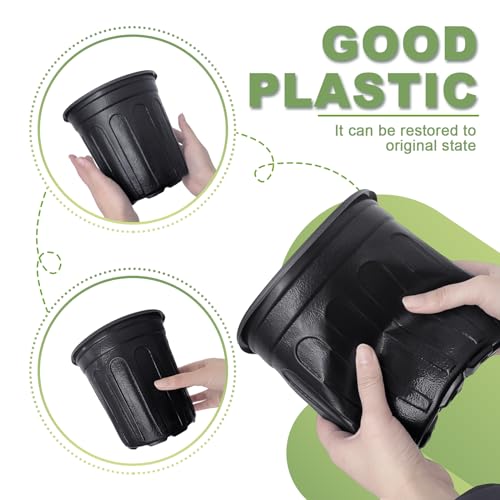 Anyumocz 60 Pcs 1 Gallon Flexible Plant Nursery Pots,Thickened Soft Plastic Seedling Pot with Holes,Flower Plant Container for Succulents,Cuttings,Transplanting,Home Garden(Black) (Pack of 3) - size: 60 Pieces 1 Gallon (Pack of 3)
