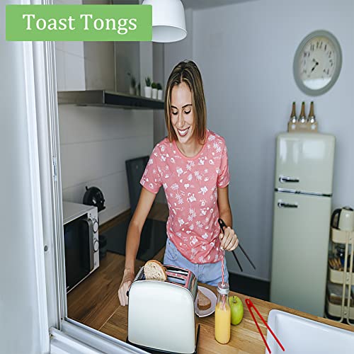3PCS Silicone Toast Tongs, Trivet Tongs for Cooking, 11.8Inch Silicone Kitchen Tong with Anti-slip Design, Long BBQ Grilling Tong for Toaster, Pan Fried Steak, Barbecue and Salad by Sunenlyst - size: 11.8 Inch, 3pcs