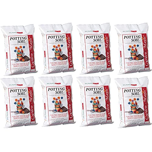 Michigan Peat 5720 Garden Magic General Purpose Potting Soil Mix for Indoor Outdoor Planter Container Gardening, 20 Pound Bag (8 Pack) - size: 160 lbs