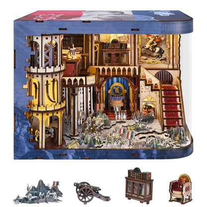 MiniCity Napoleon DIY Book Nook Kit, 3D Wooden Miniature House with LED - color: Napoleon