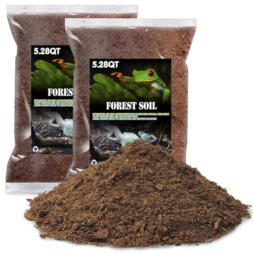 VCEPJH 2 Pcs Reptile Substrate Burrowing Tortoise Bedding for Habitat Bearded Dragon Enclosure Topsoil Terrarium Substrate for Snake Tarantula Gecko Lizard Spidey Frog Hermit Crab (5 L)