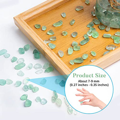 QICQDRAM Polished Gem Stones Rocks Green Flourite Crystals Natural 2LB | Small Tumbled Stones Crystal Chips Bulk for Healing Crystals Fish Tank Gravel Vase Filler (900g/31.74oz) - color: Green Flourite, size: 2LB