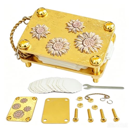 JDOQOKJ Handcrafted Metal Mini Flower Press, Miniature Flower Press Kit, Gold-Plated Miniature Design, Decorative Floral Patterns (sunfwer2) - color: sunfwer2