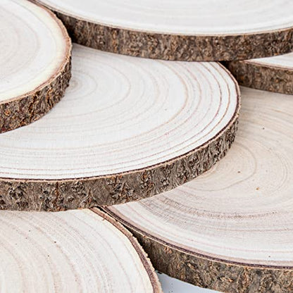 Maputune 8 Pcs 11-12 in Large Unfinished Wood Slices for Centerpieces, Natural Rustic Wooden Plate for DIY Craft, Round Wood Chips for Signage Painting Wedding Party Christmas Decor - size: 11-12 IN, 8pcs