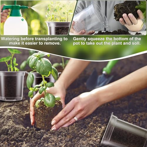 SupKing Clear Nursery Pots 5/4/3.5 Inch Plastic Seed Starter Plant Flower Pot with Drainage Holes for Transplanting Succulents Cuttings Seedlings 15 Labels (12Pcs) - size: 3.5/4/5 Inch