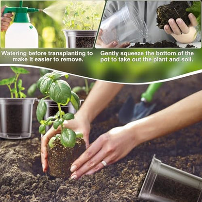 SupKing Clear Nursery Pots 5/4/3.5 Inch Plastic Seed Starter Plant Flower Pot with Drainage Holes for Transplanting Succulents Cuttings Seedlings 15 Labels (12Pcs) - size: 3.5/4/5 Inch